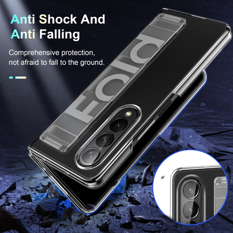 For Samsung Galaxy Z Fold4 Silicone Wristband Holder Foldable Phone Case(Blue)
