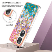 For Honor 90 5G Electroplating IMD TPU Phone Case with Ring(Colorful Scales)