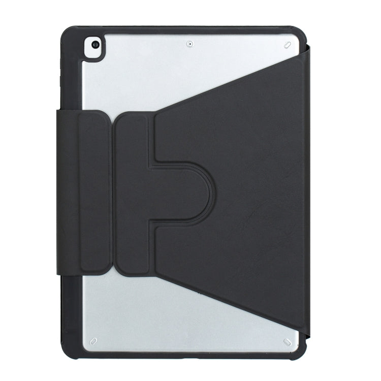 For iPad 10th Gen 10.9 2022 F10B 360 Rotation Acrylic Transparent Bluetooth Keyboard Leather Case(Black)