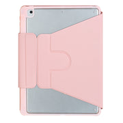 For iPad 10th Gen 10.9 2022 F10B 360 Rotation Acrylic Transparent Bluetooth Keyboard Leather Case(Pink)