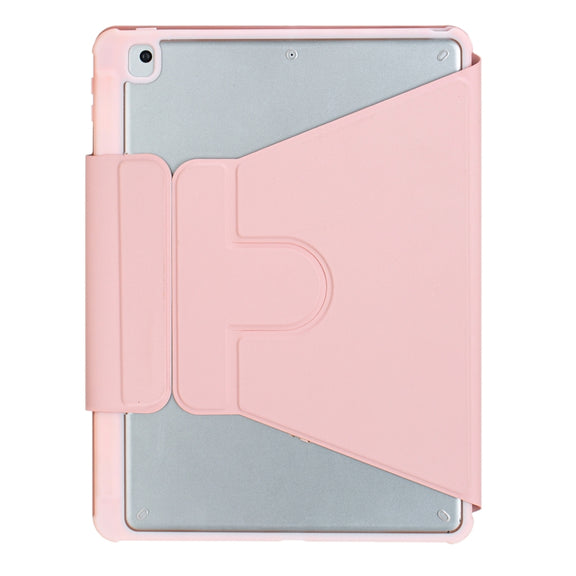 For iPad 10th Gen 10.9 2022 F10B 360 Rotation Acrylic Transparent Bluetooth Keyboard Leather Case(Pink)