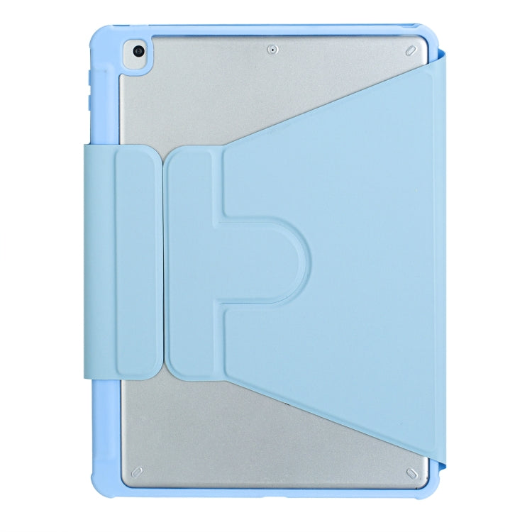 For iPad 11 2025 / 10th Gen 10.9 2022 F10B 360 Rotation Acrylic Transparent Bluetooth Keyboard Leather Case(Blue)