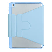 For iPad 11 2025 / 10th Gen 10.9 2022 F10B 360 Rotation Acrylic Transparent Bluetooth Keyboard Leather Case(Blue)
