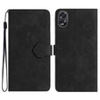 For OPPO A38 Flower Embossing Pattern Leather Phone Case(Black) - A38 Cases by PMC TechLife | Online Shopping South Africa | PMC TechLife | Buy Now Pay Later Mobicred