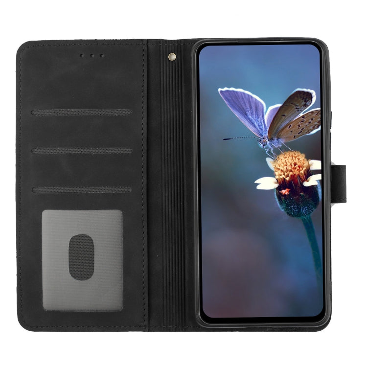 For OPPO A38 Flower Embossing Pattern Leather Phone Case(Black)