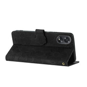 For OPPO A38 Flower Embossing Pattern Leather Phone Case(Black)