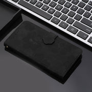 For OPPO A38 Flower Embossing Pattern Leather Phone Case(Black)