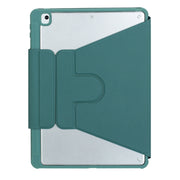 For iPad 10th Gen 10.9 2022 F10B-A 360 Rotation Acrylic Transparent Bluetooth Keyboard Leather Case With Touch Control(Green)