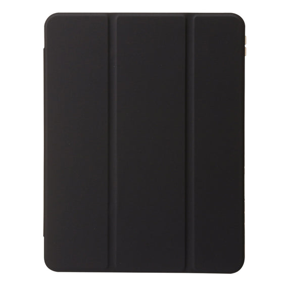 For iPad Pro 13 2024 Clear Acrylic 3-Fold Leather Tablet Case(Black)