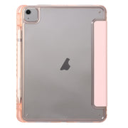 For iPad Air 11 2025 / 2024 Clear Acrylic 3-Fold Leather Tablet Case(Pink)