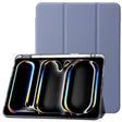 For iPad Air 11 2025 / 2024 Clear Acrylic 3-Fold Leather Tablet Case(Lavender Purple) - iPad Air 11 2025 / 2024 Cases by PMC TechLife | Online Shopping South Africa | PMC TechLife | Buy Now Pay Later Mobicred