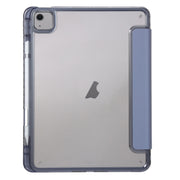 For iPad Air 11 2025 / 2024 Clear Acrylic 3-Fold Leather Tablet Case(Lavender Purple)