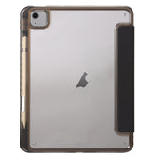 For iPad Air 13 2025 / 2024 Clear Acrylic 3-Fold Leather Tablet Case(Black)