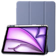 For iPad Air 13 2024 Clear Acrylic 3-Fold Leather Tablet Case(Lavender Purple) - iPad Air 13 2024 Cases by PMC TechLife | Online Shopping South Africa | PMC TechLife | Buy Now Pay Later Mobicred