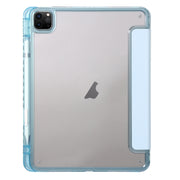 For iPad Pro 11 2024 Clear Acrylic 3-Fold Leather Tablet Case(Ice Blue)