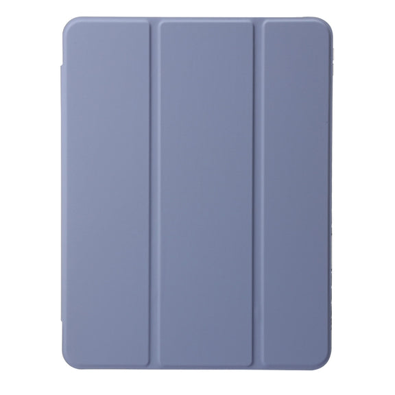 For iPad Pro 11 2024 Clear Acrylic 3-Fold Leather Tablet Case(Lavender Purple)
