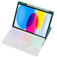 For iPad 10th Gen 10.9 2022 F10B-AS 360 Rotation Acrylic Transparent Bluetooth Keyboard Leather Case With Touch Control / Backlight(Green) - Universal by PMC TechLife | Online Shopping South Africa | PMC TechLife