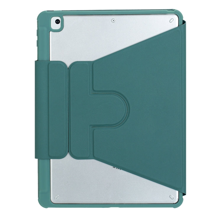 For iPad 10th Gen 10.9 2022 F10B-AS 360 Rotation Acrylic Transparent Bluetooth Keyboard Leather Case With Touch Control / Backlight(Green)