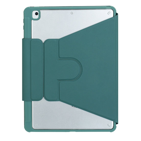 For iPad 10th Gen 10.9 2022 F10B-AS 360 Rotation Acrylic Transparent Bluetooth Keyboard Leather Case With Touch Control / Backlight(Green)