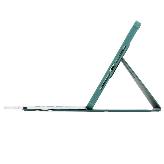 For iPad 10th Gen 10.9 2022 F10B-AS 360 Rotation Acrylic Transparent Bluetooth Keyboard Leather Case With Touch Control / Backlight(Green)