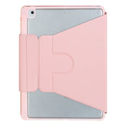 For iPad 10th Gen 10.9 2022 F10BS 360 Rotation Acrylic Transparent Bluetooth Keyboard Leather Case With Backlight(Pink)