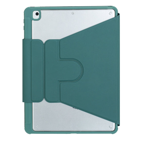 For iPad 11 2025 / 10th Gen 10.9 2022 F10BS 360 Rotation Acrylic Transparent Bluetooth Keyboard Leather Case With Backlight(Green)