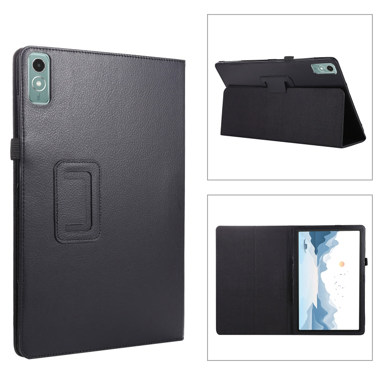 For Lenovo Xiaoxin Pad Pro 12.7 Litchi Texture Leather Tablet Case(Black)