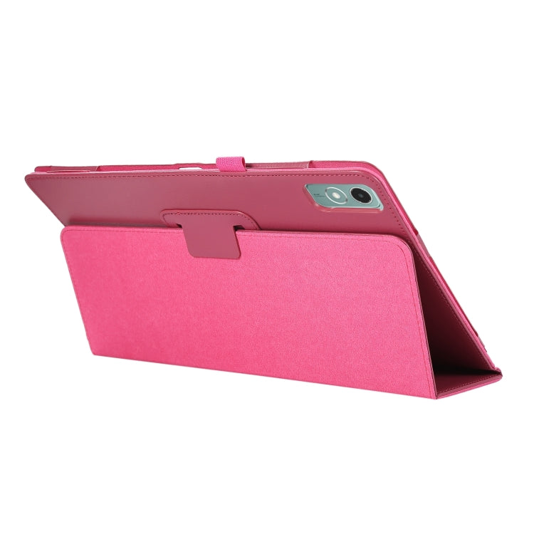For Lenovo Xiaoxin Pad 11 2024 / M11 Litchi Texture Leather Tablet Case(Rose Red)