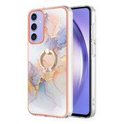 For Samsung Galaxy A15 5G Electroplating IMD TPU Phone Case with Ring(White Marble)