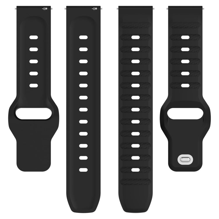 22mm Universal Dots Pattern Silicone Replacement Watch Band(Black)