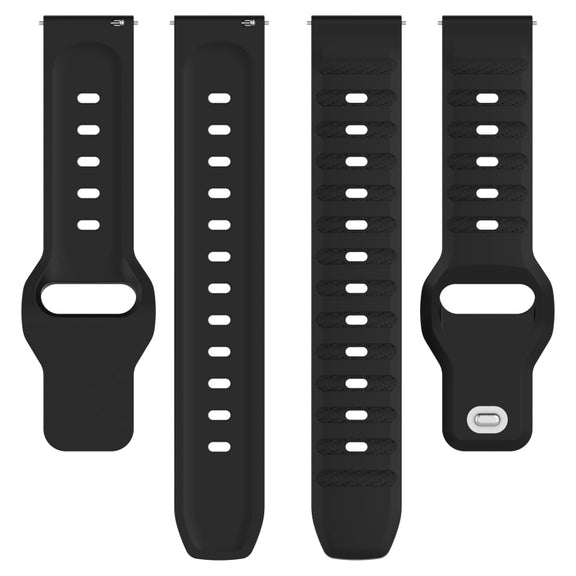 22mm Universal Dots Pattern Silicone Replacement Watch Band(Black)