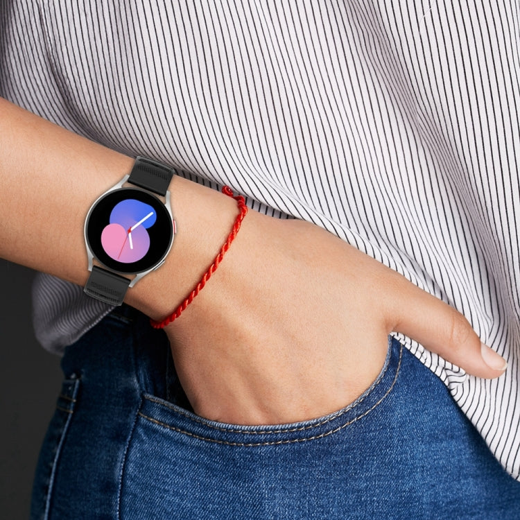 22mm Universal Dots Pattern Silicone Replacement Watch Band(Black)