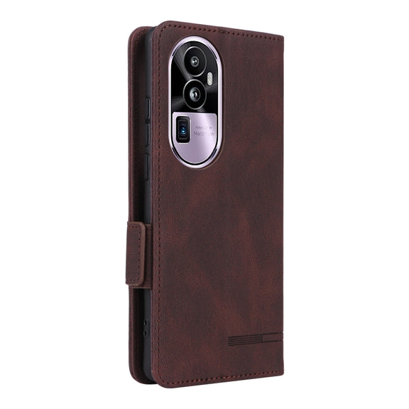 For OPPO Reno10 Pro+ Magnetic Clasp Leather Phone Case(Brown)