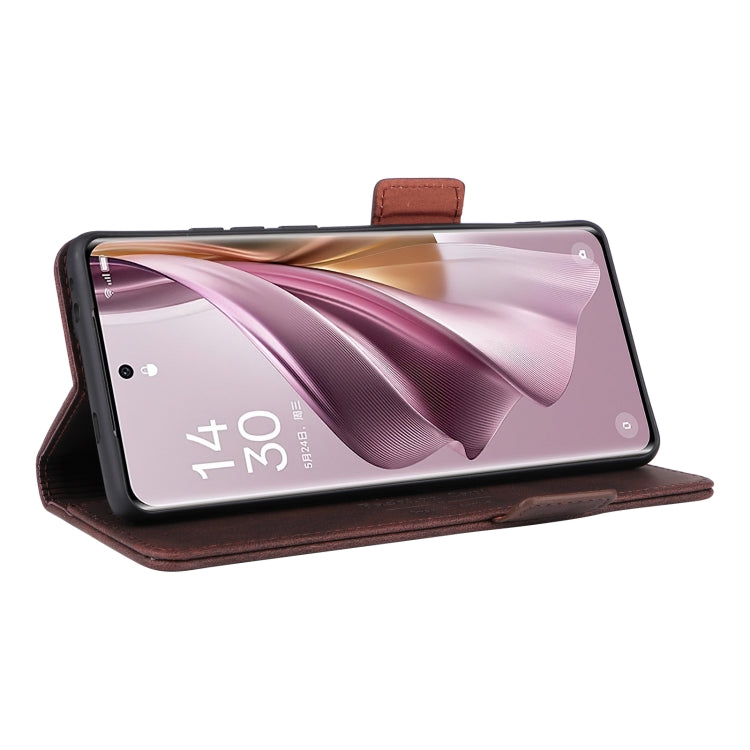For OPPO Reno10 Pro+ Magnetic Clasp Leather Phone Case(Brown)