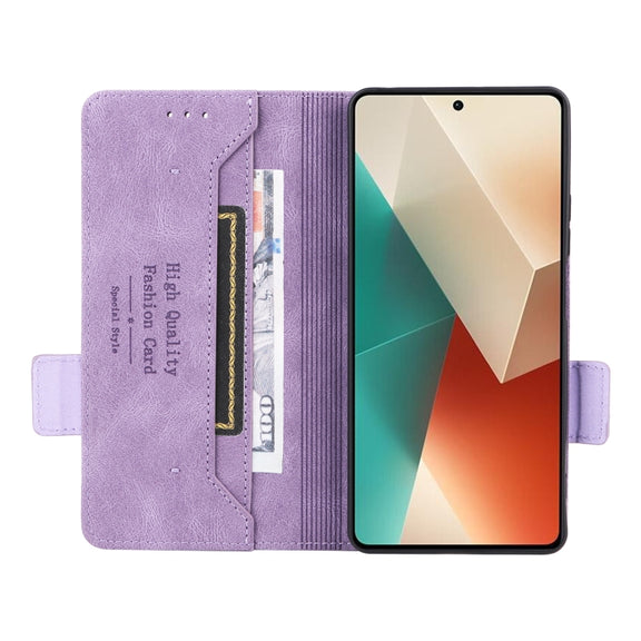 For Xiaomi Redmi Note 13 5G Magnetic Clasp Leather Phone Case(Purple)
