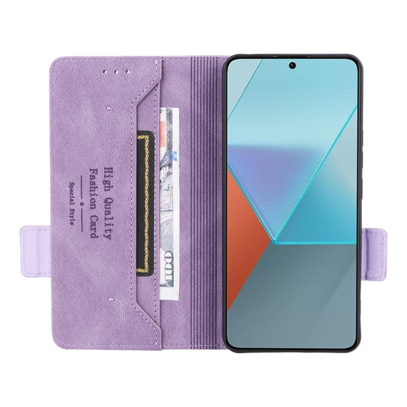 For Xiaomi Redmi Note 13 Pro 5G Magnetic Clasp Leather Phone Case(Purple)