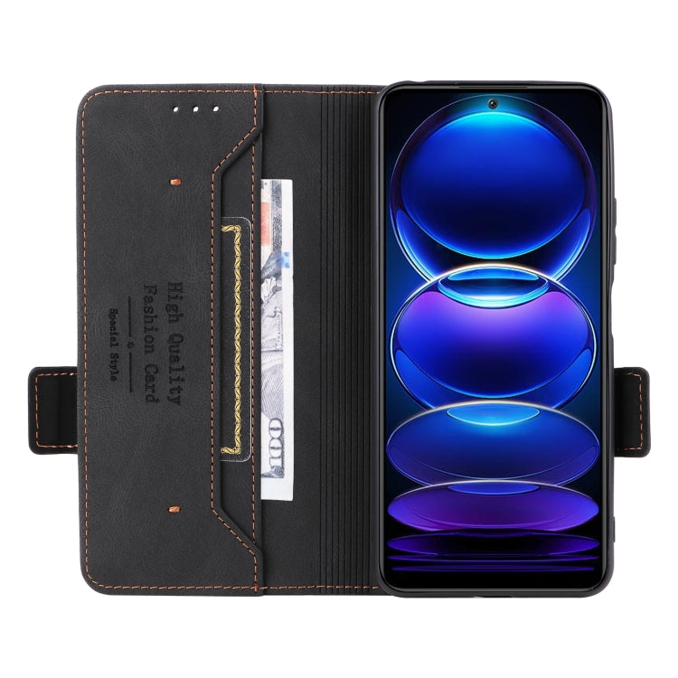For Xiaomi Redmi Note 12 4G Magnetic Clasp Leather Phone Case(Black)