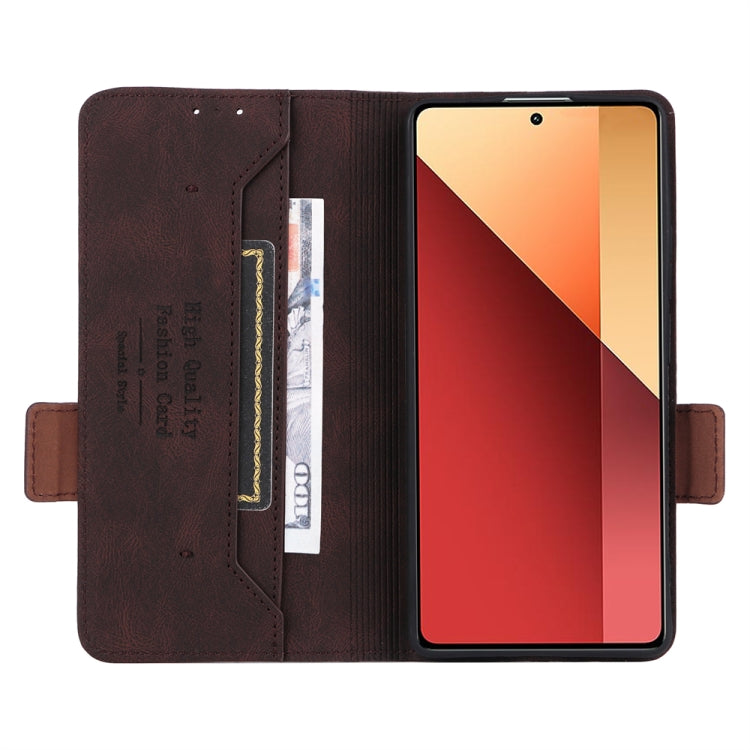 For Xiaomi Redmi Note 13 Pro 4G Magnetic Clasp Leather Phone Case(Brown)