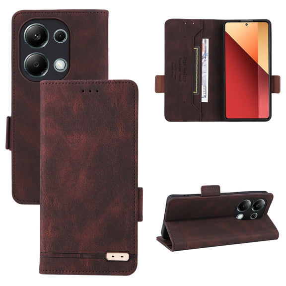 For Xiaomi Redmi Note 13 Pro 4G Magnetic Clasp Leather Phone Case(Brown)