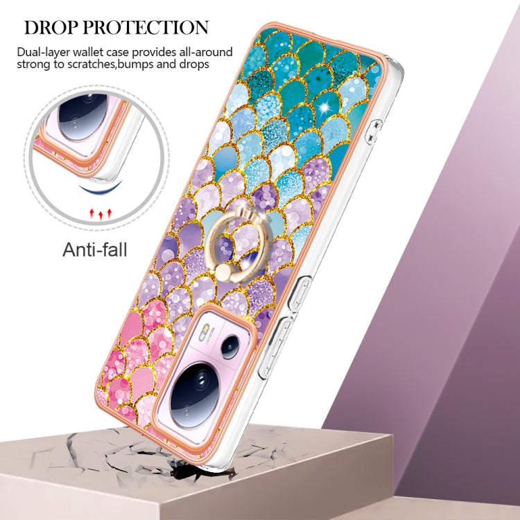For Xiaomi 13 Lite 5G Electroplating IMD TPU Phone Case with Ring(Colorful Scales)