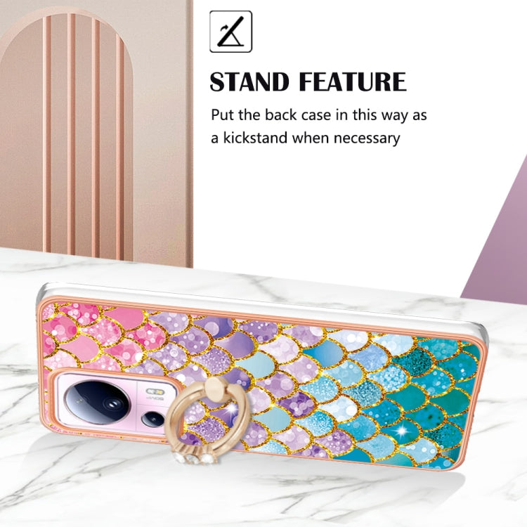 For Xiaomi 13 Lite 5G Electroplating IMD TPU Phone Case with Ring(Colorful Scales)