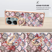 For Xiaomi Redmi Note 13 Pro 4G/Poco M6 Pro 4G Electroplating IMD TPU Phone Case with Ring(Pink Scales)