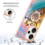 For Xiaomi Redmi Note 13 Pro+ 5G Electroplating IMD TPU Phone Case with Ring(Dream Butterfly)