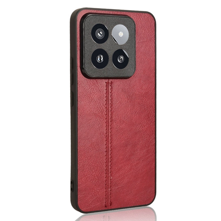 For Xiaomi 14 Pro Sewing Cow Pattern Skin PC + PU + TPU Phone Case(Red)