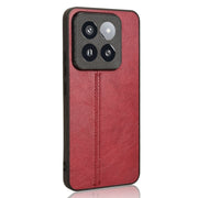 For Xiaomi 14 Pro Sewing Cow Pattern Skin PC + PU + TPU Phone Case(Red)