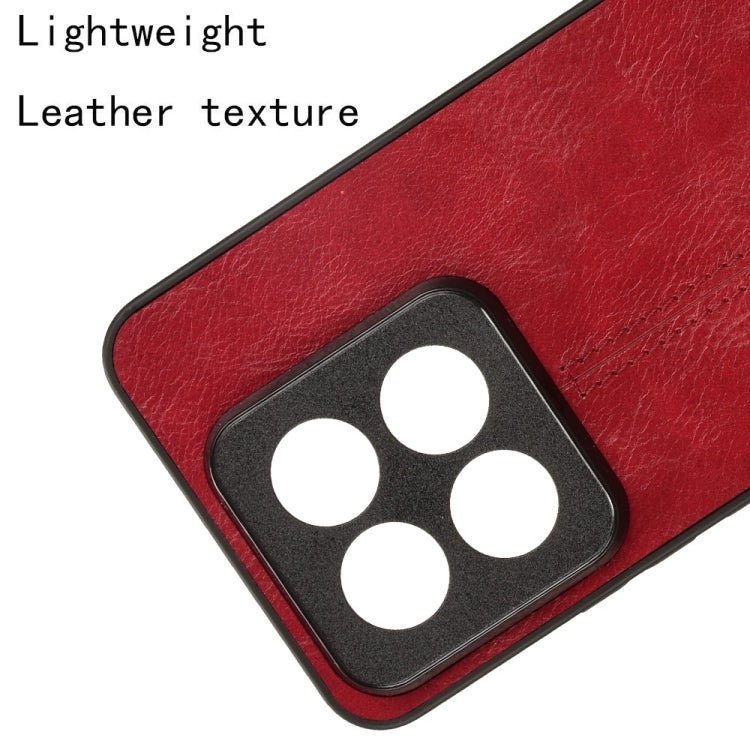 For Xiaomi 14 Pro Sewing Cow Pattern Skin PC + PU + TPU Phone Case(Red)