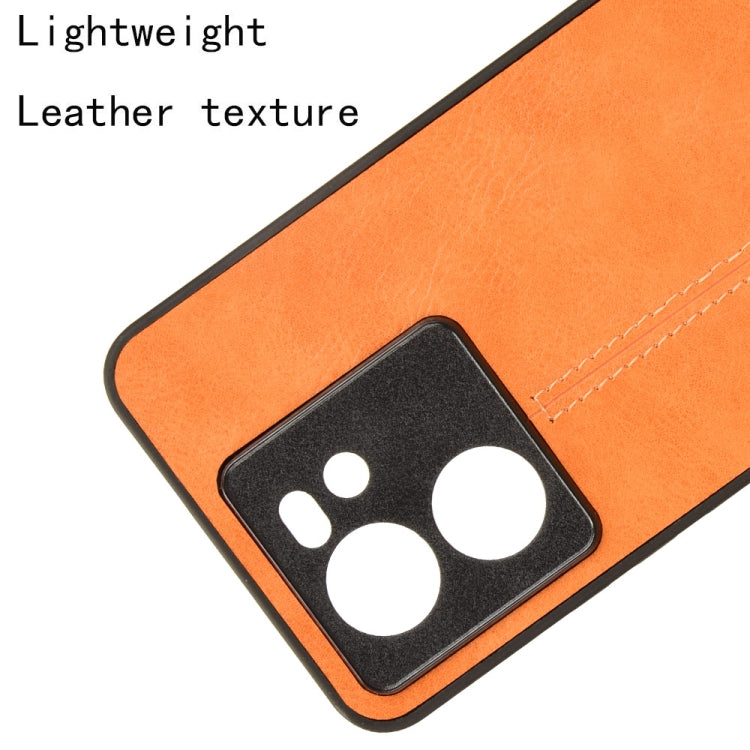 For Xiaomi 13T / Redmi K60 Ultra Sewing Cow Pattern Skin PC + PU + TPU Phone Case(Orange)
