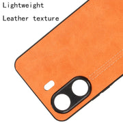 For Xiaomi Redmi 13C 4G / Poco C65 Sewing Cow Pattern Skin PC + PU + TPU Phone Case(Orange)