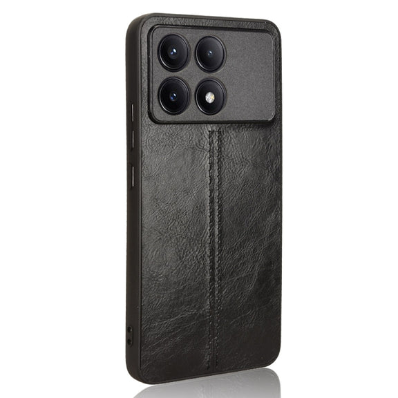 For Xiaomi Redmi K70 / K70 Pro Sewing Cow Pattern Skin PC + PU + TPU Phone Case(Black)