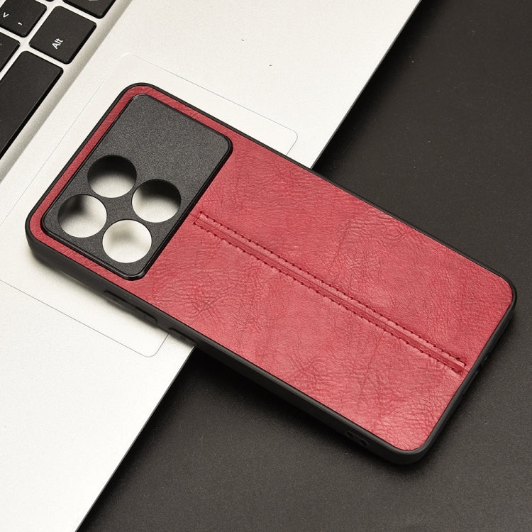 For Xiaomi Redmi K70 / K70 Pro Sewing Cow Pattern Skin PC + PU + TPU Phone Case(Red)